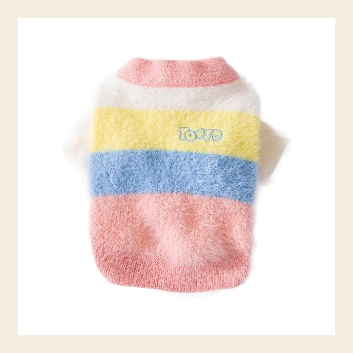 Fuzzy Color-Block Stripe Knit dog sweater
