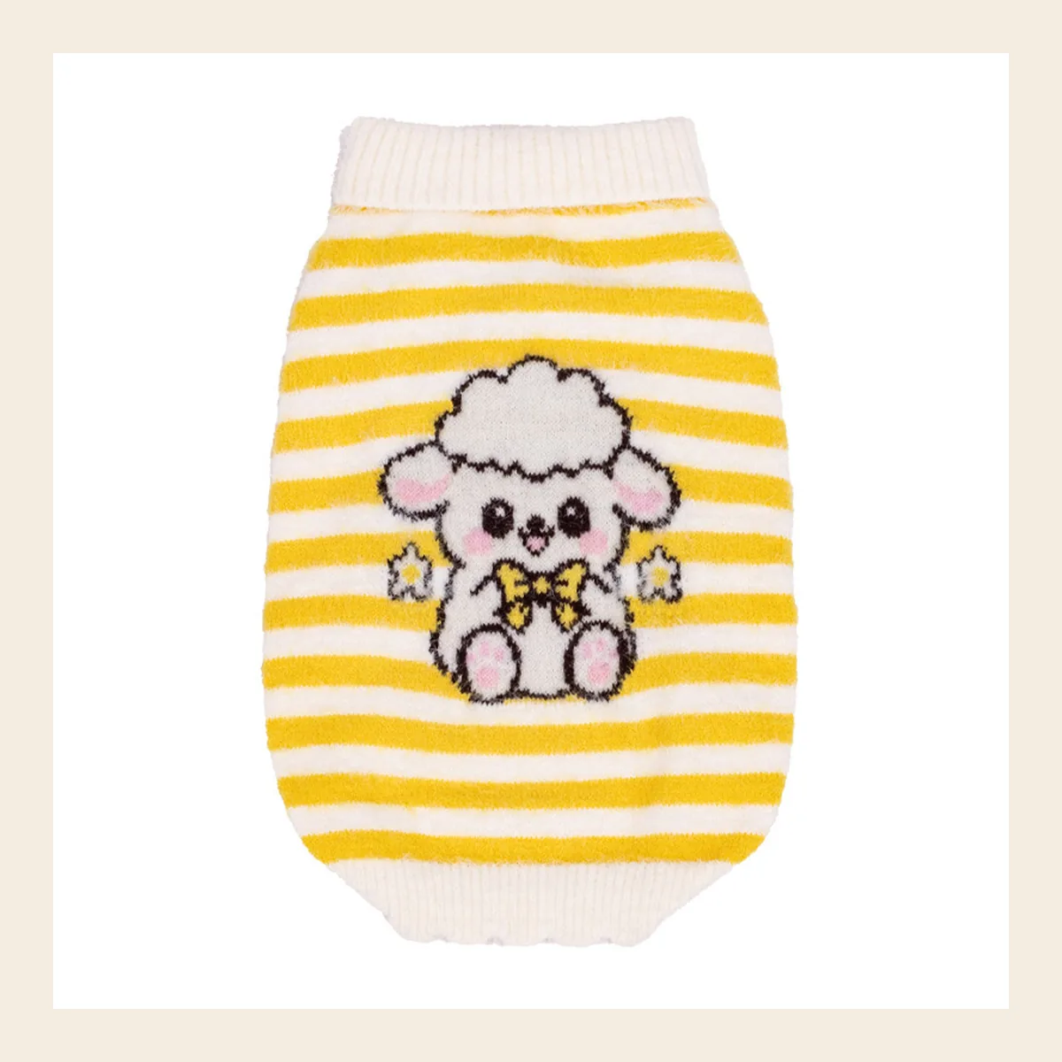 Fuzzy Stripe Knit with Poodle Motif dog sweater