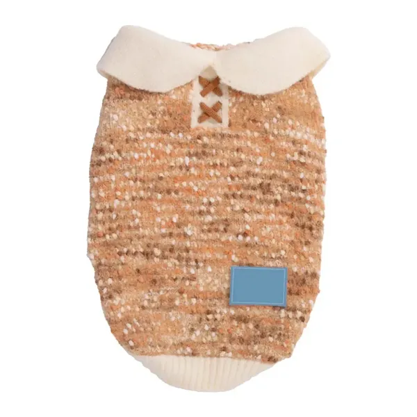 Peter Pan Collar Fuzzy Knit dog sweater, style PK-W14