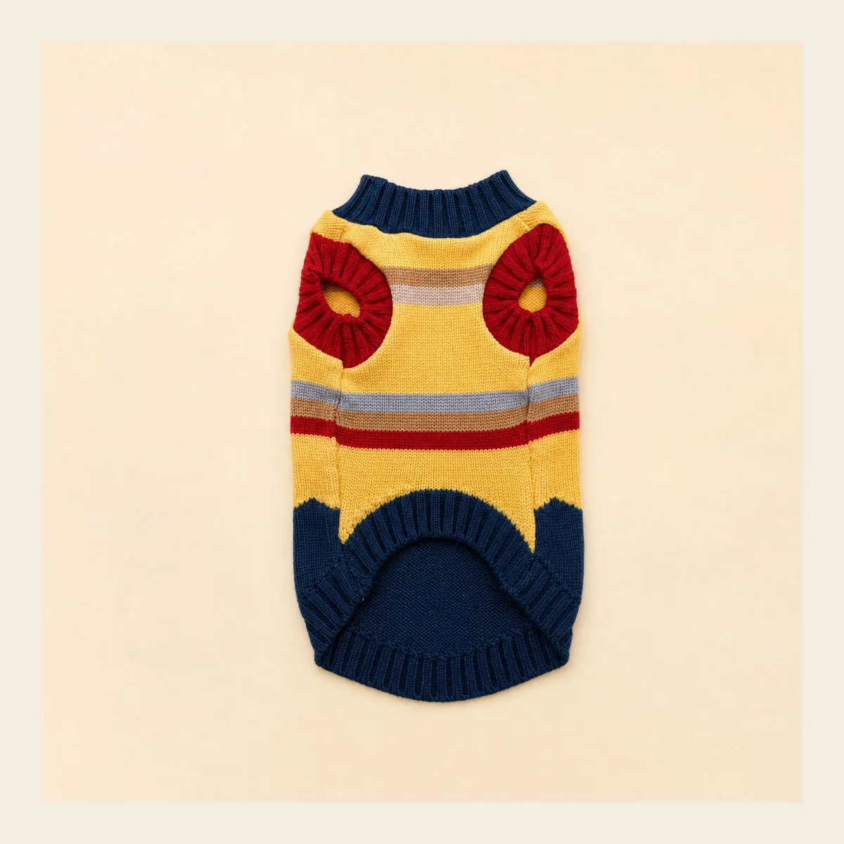 Retro Color-Block Two-Leg Knit dog sweater